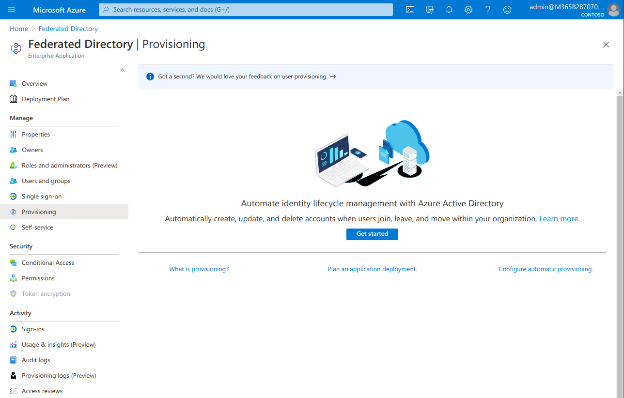 Get started with Federated Directory provisioning