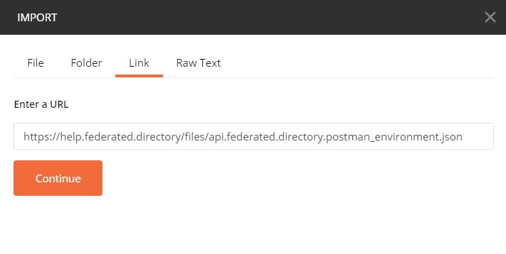 Import the Federated Directory Getting Started Environment
