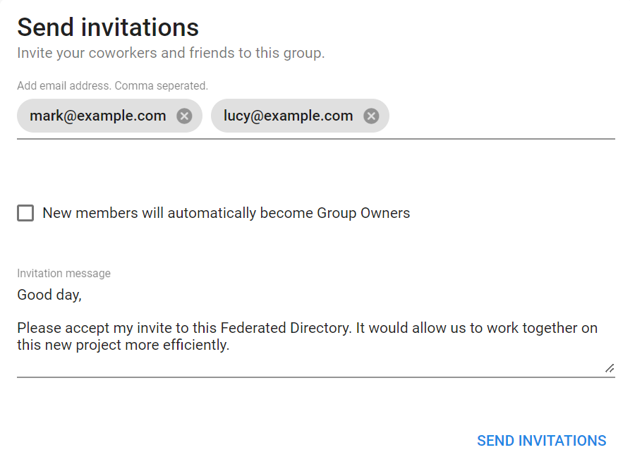 Invite someone to a group