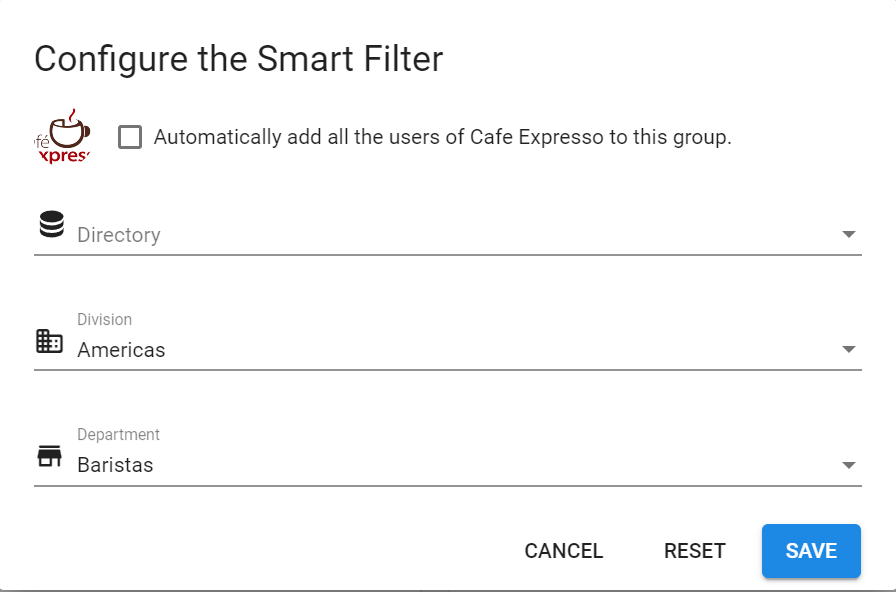 Add Smart Filter to a group