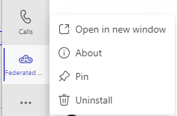 Pin the Federated Directory app in the menu of Teams